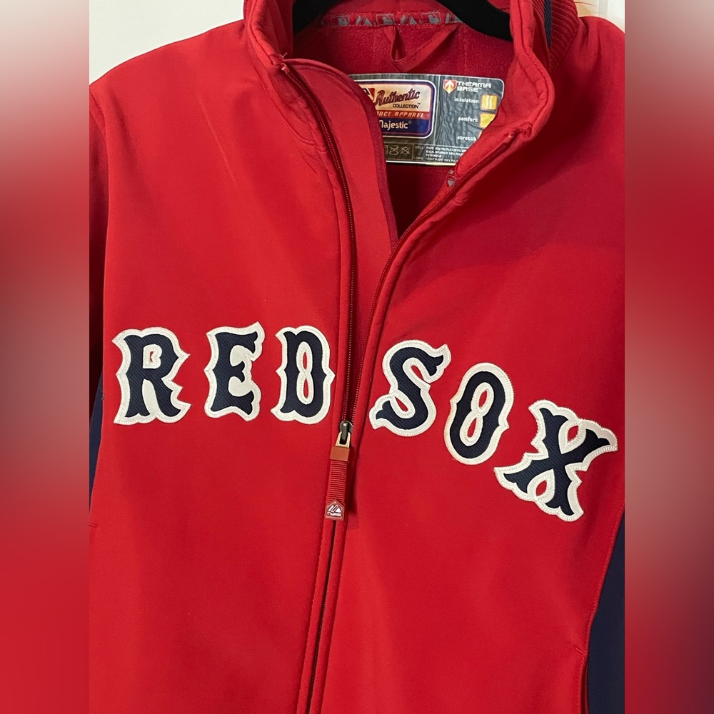 Y2K Boston Red Sox Majestic MLB Authentic Therma Base Full Zip Jacket M - Picture 5 of 10